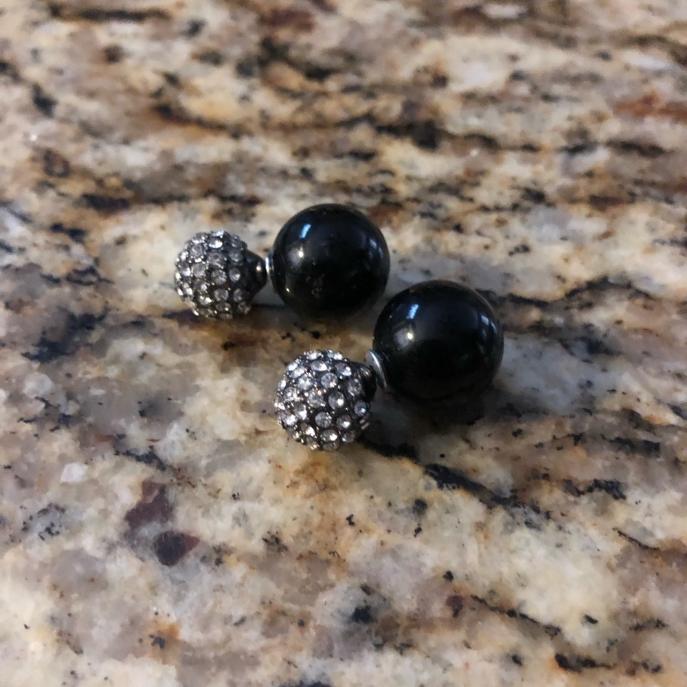 Rocker chic black & studded reversible studs